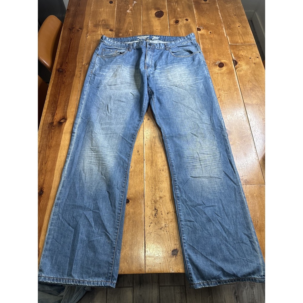 Rocawear Men's Classic Fit Jeans W40 Light Wash Blue Denim 100% Cotton